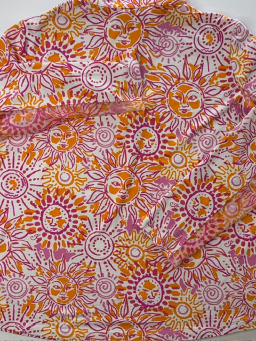 IBKUL Women's Orange Pink White Sunshine Quarter-Zip Shirt XL - Picture 8 of 8